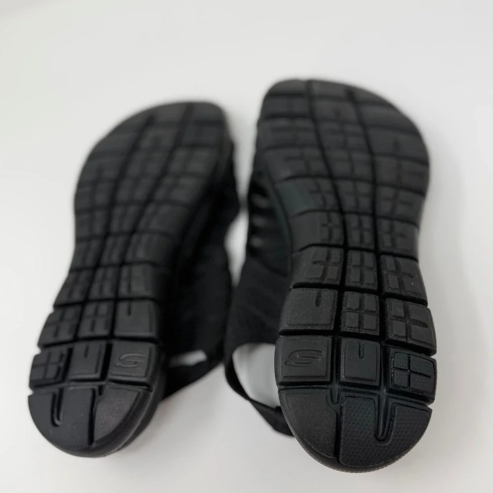 Skechers Cali Flex Appeal Women's 9 Black Yoga Foam Dual-Lite Slingback Sandals